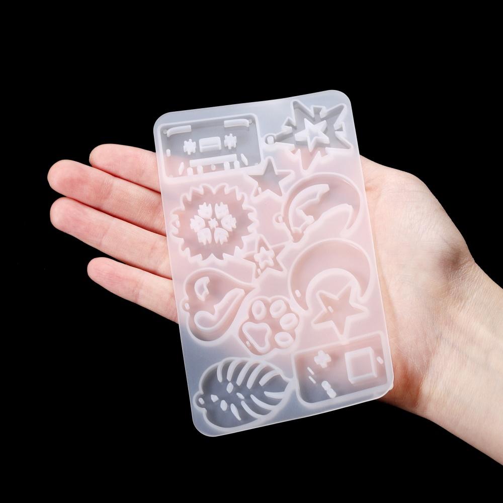 Earrings Pendant Silicone Mold Leaves Heart Shape Epoxy Resin Mold for DIY Necklace Pendant Epoxy Resin Crafts Jewelry Making