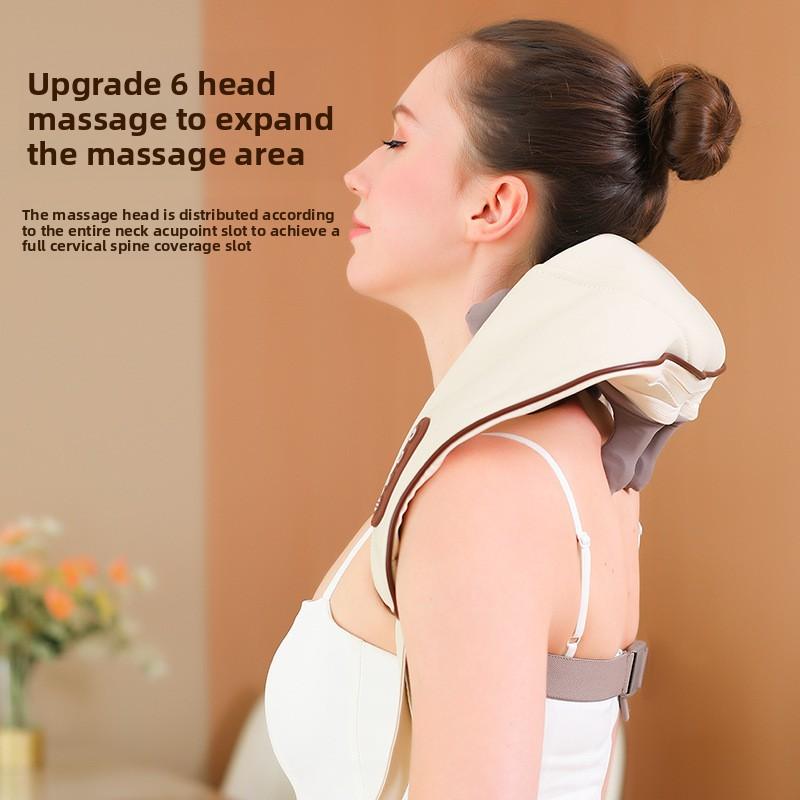 Electric Kneading Heated Shoulder and Neck Massage Shawl Multi-functional Back Massager Trapezius Hot Compress Physiotherapy Instrument