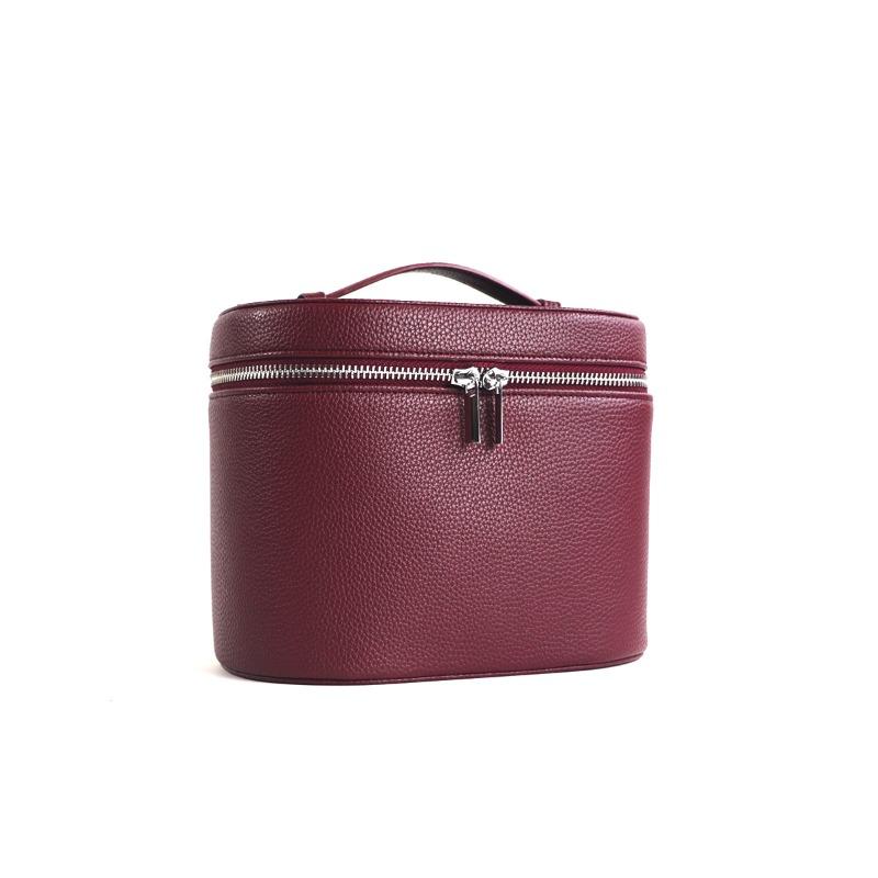 1pcs Portable  PU Leather Layered Cosmetic Case Large Capacity Travel Toiletry Organizer Waterproof Makeup Storage Box