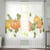Autumn Pumpkin Vegetables Tulle Curtains Kitchen Door Curtain Chiffon Sheer Voile Christmas Curtains For Living Room