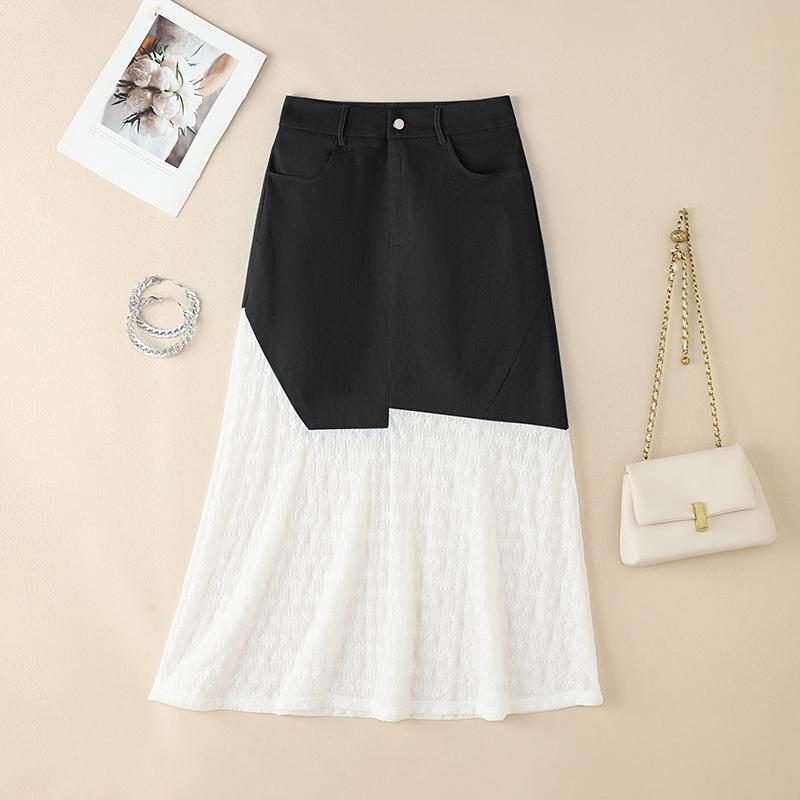 

ZANZEA Женские летние повседневные лоскутные облегающие юбки 5XL чёрный