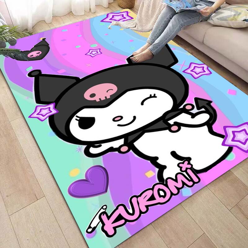 

3D printed Kuromi cartoon rug, suitable for living room, bedroom, kitchen, doorway, children s non-slip floor mat, birthday gift 60x90cm