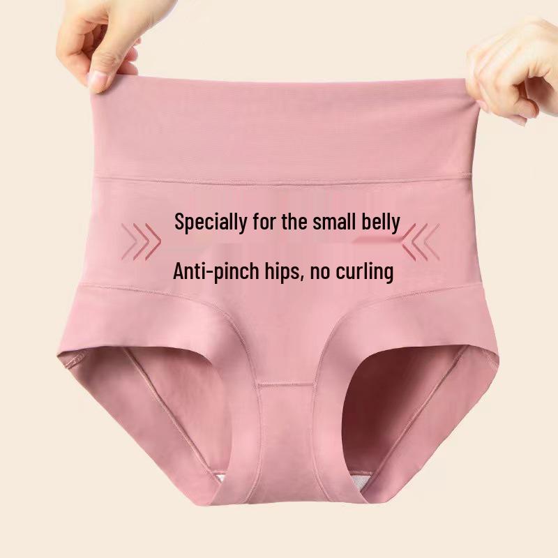 60er-Pack gekämmte Baumwolle High-Waist Übergröße Damen Antibakteriell Atmungsaktiv Bauchkontrollslips