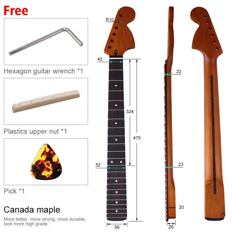 FOR ST Big Head Electric Guitar Neck Handle Baked Maple Neck 6 Strings 22 Frets Rose Wood Musical Instrument Accessories