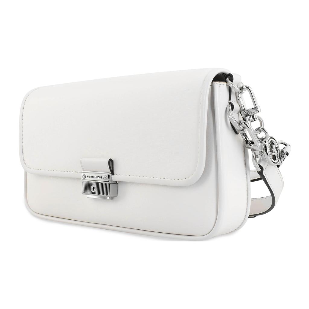 New MICHAEL KORS Bradshaw Cow Leather Baguette Shoulder Bag Women's Pure White 30S1S2BL1L-085