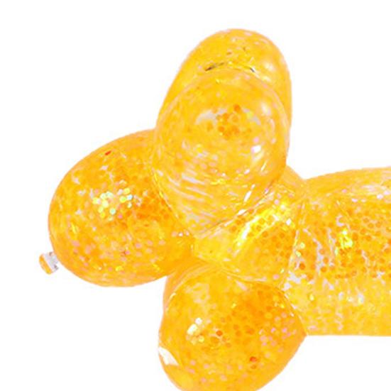 Glitter Balloon Dog Squeeze Toy, Stress Relief Transparent Dog Sensory Toy, Soft Stretchy Animal Shape Fidget Toy for Home Office Classroom