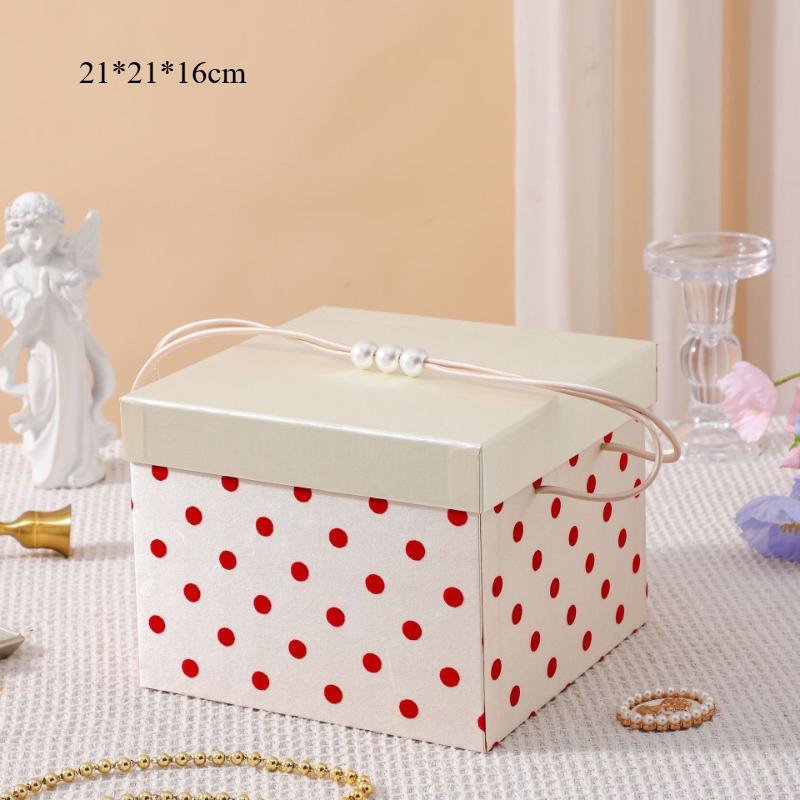 Valentine's Day Gift Box French Wave Dot Handheld Gift Boxes Rectangular Circular Empty Boxes Silk Candy Box Gift Box