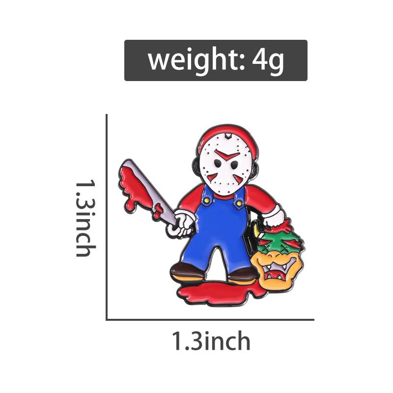 Masked Killer Enamel Pins Custom Halloween Horror Brooches Lapel Badges Clothes Gothic Jewelry Gift for Friends