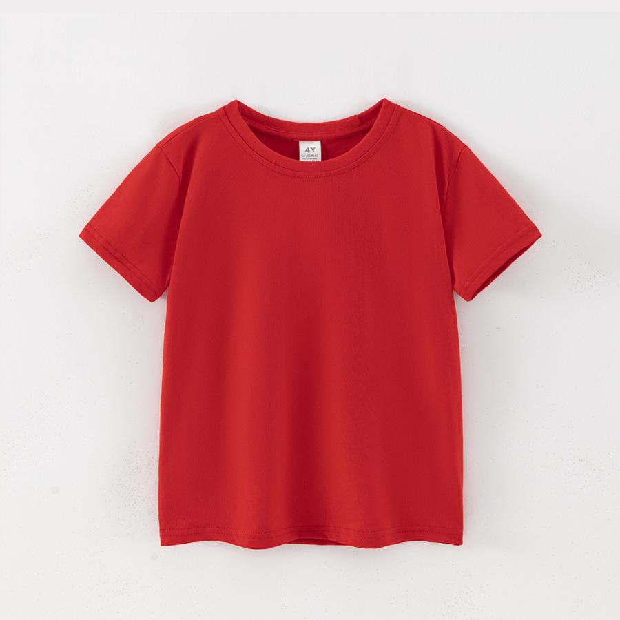 Kids Shoulder Short Sleeve T-Shirt, Pure Cotton Round Neck Summer New Children's Clothing Support Custom Print
