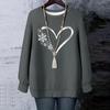 Ladies' Christmas Printed Round Neck Long Sleeved T-shirt Sweatshirt Top