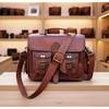 Retro Men's Brown Large Leather Laptop Bag Messenger Briefcase Satchel Shoulder