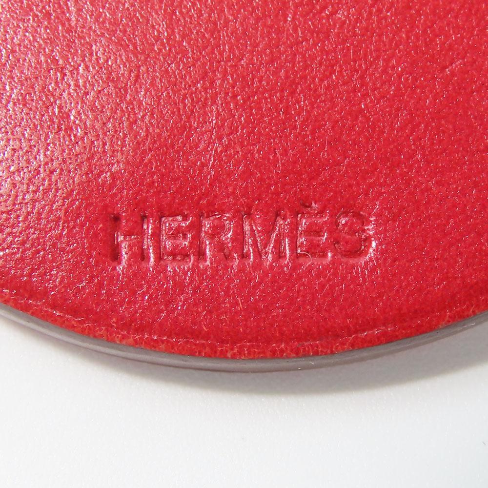 Used HERMES Bag Charm Animal Cow leather/Silver925 Red Accessory