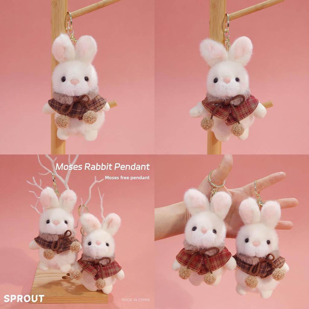 Cute Rabbit Plush Toy Keyring With Pp Cotton Filling For Backpack Accessories And Gifts