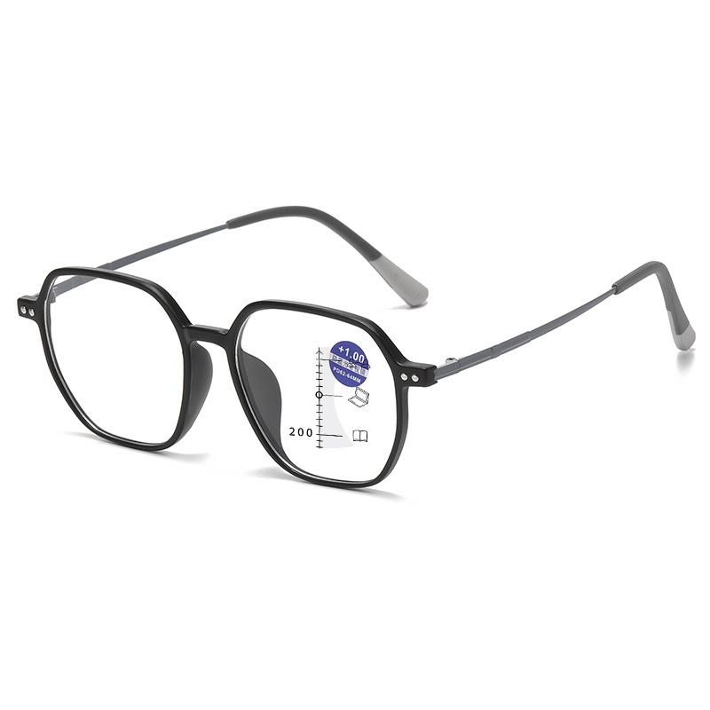 Fashionable Oversized Frames Ultra-Lightweight Multifocal Presbyopia Glasses Men's & Women's Blue Light Blocking Reading Glasses