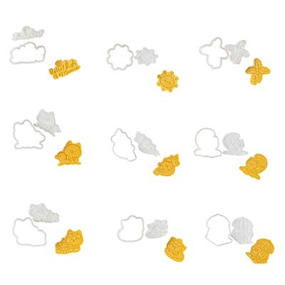 Plastic Biscuit Cutter Fondants Molds Cookie Stamps Cartoon Animals Pattern Cookie Cutter for Sugar Cake Snacks