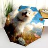 Happy Samoyed Pattern, Automatic Folding Umbrella, Portable and Foldable Design, 8 Ribs, a Christmas or Birthday Gift.