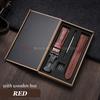 Armband 20mm 22mm 24mm Echtes Leder Uhrenarmband mit Geschenkbox Universelle Schmetterlingsschließe Rindsleder Herren Business Armband