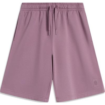 Li Ning Sports Trend Series Solid Color Mid Waist Drawstring Comfortable Breathable Straight Leg Casual Shorts Men Shorts Crystal-Purple AKSU235-11