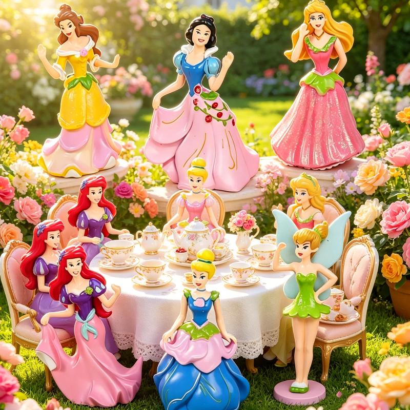 Disney 6 Piezas Figura de Princesa Adorno Decoración Tarta Cumpleaños Creativo Muñeca Escritorio Hogar