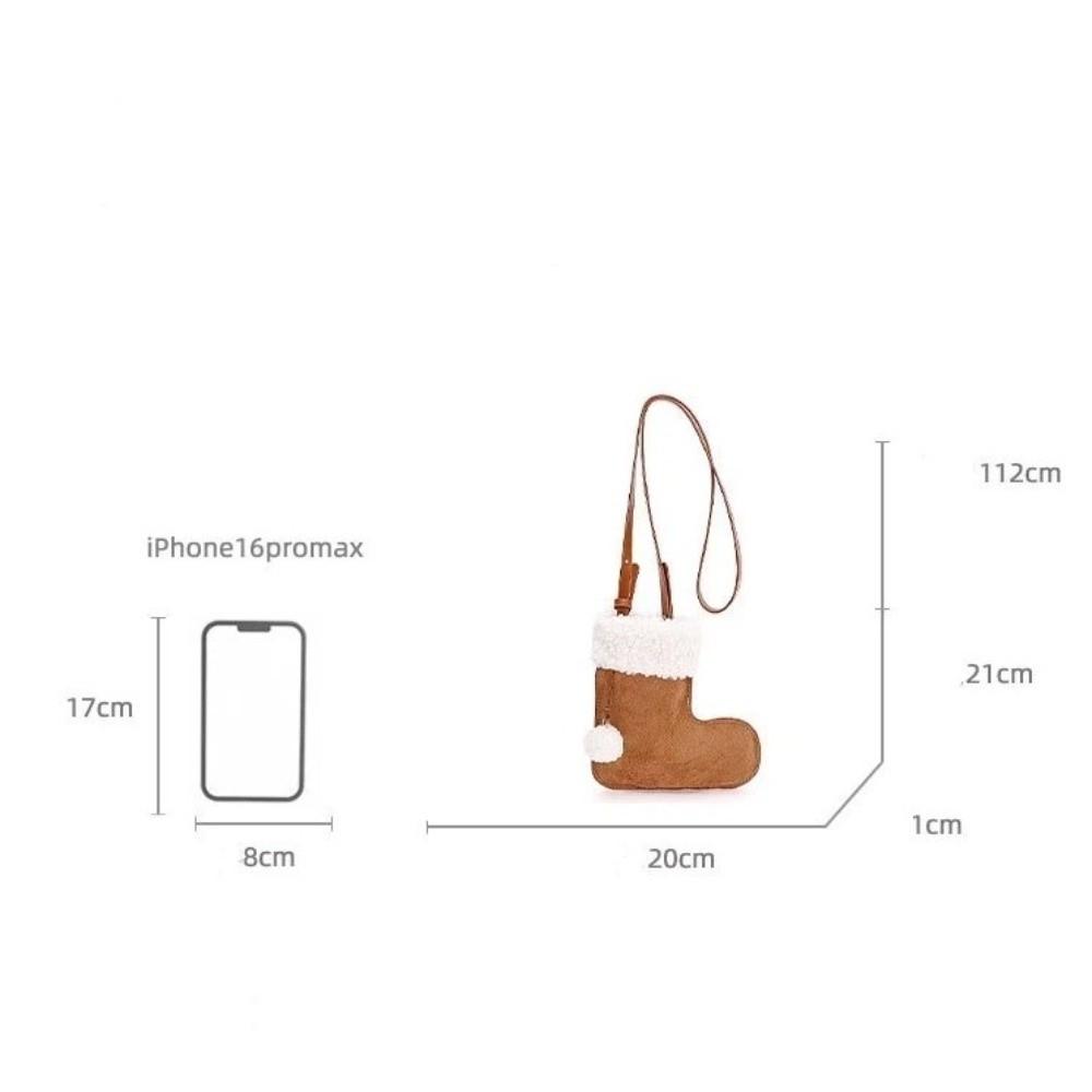 Sweet Korean Style Shoulder Bag Lightweight Fluffy Crossbody Bag Faux Suede Boot Bag Women