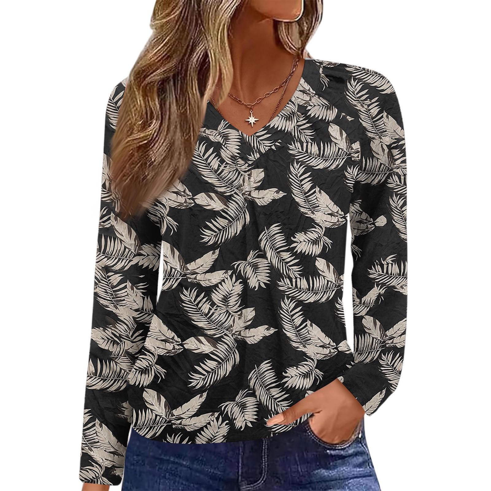 

Женский повседневный модный топ с V-образным вырезом, рукавами реглан, плиссировкой и цветочным принтом, с длинным рукавом L