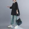 Summer 2025 Women's Plus Size Korean Style Slimming Seven-Sleeve Shirt