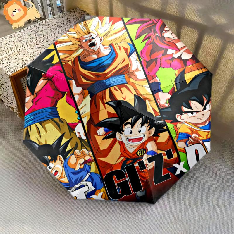 1 ΤΕΜ. Αυτόματο Πτυσσόμενο Ομπρέλα - Σχέδιο Son Goku Φορητό Πτυσσόμενο Σχέδιο Με 8 Ακτίνες Χριστουγεννιάτικα Δώρα Γενεθλίων