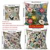 2D Boho Vintage Floral Throw Pillow Cases** Pattern Cushion Cover Suitable For Sofa Bedroom Car Pillow Cover