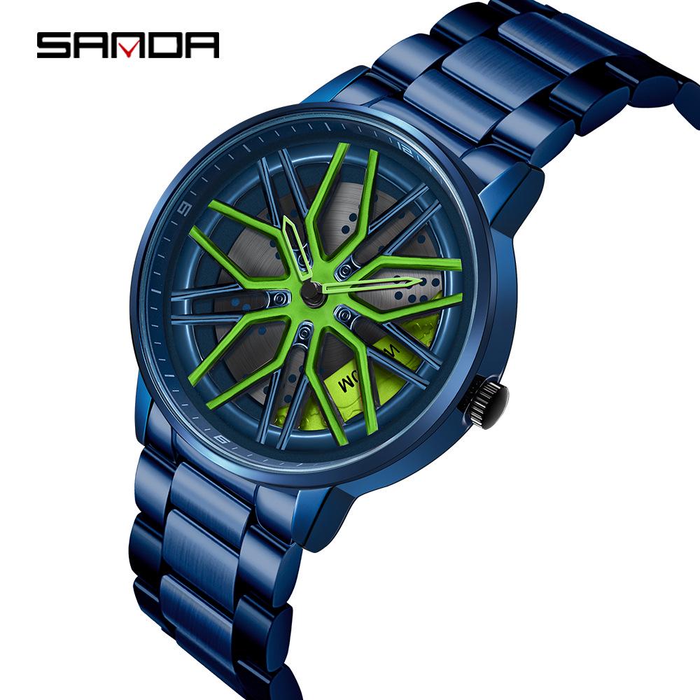Sanda Meilleure Vente 1088 Montre pour Adolescent: Personnalisé, Cadran Rotatif 3D, Tendance, Quartz Étanche.