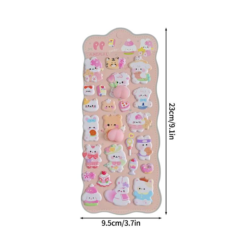 3D Bubble Stickers Cute Animal Butt Stickers Scrapbooking DIY Notebook Happy Buttocks Sticker Decals Decorative PP Stickers