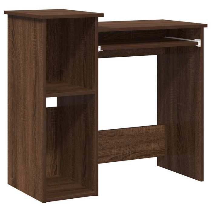 VidaXL Bureau et étagères chêne marron 84x40x78 cm bois d'ingénierie, bureau d'ordinateur, bureau debout, bureau avec 860451