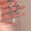 1Pc  Shiny Zircon Moon Star Long Tassel Ear Clip No Piercing Earring Trendy Female Ear Cuff Party Jewelry