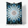 Trendy Abstract Snowflake Galaxy Blue Silver Fleece Throw Blanket Sofa Bed Decoration Gift