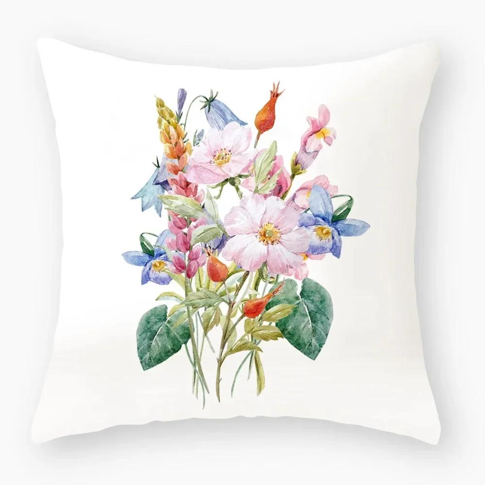 Fashionable Luxury Home Decor Office Seat Cushion Cover Owl Floral Plant Pattern Printed Throw Pillow Cover