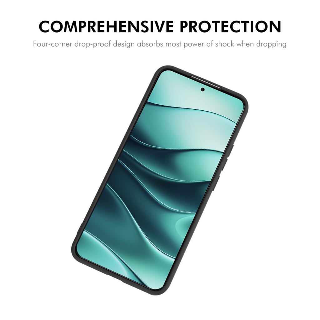 For Xiaomi Redmi Note 14 4G (163.25x76.55x8.16mm) Silicone Case Straight Edge Cell Phone Back Cover