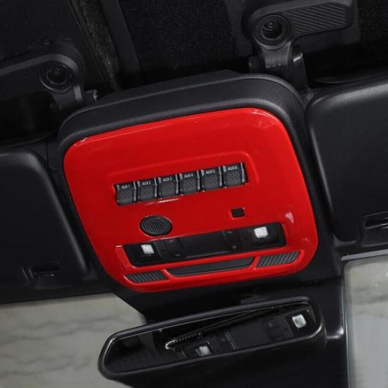 For -2024 Ford Bronco ABS Red Interior Front Reading Light Frame Cover Trim
