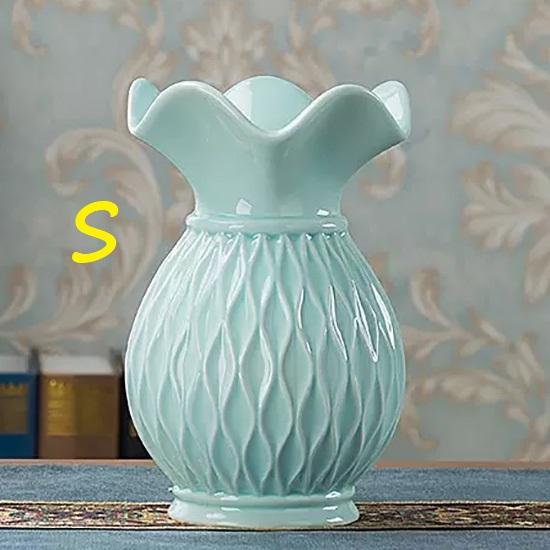 

Ваза Керамическая ваза Европейская классическая ваза Домашняя гостиница Цветочная композиция Модный орнамент Ваза D-S