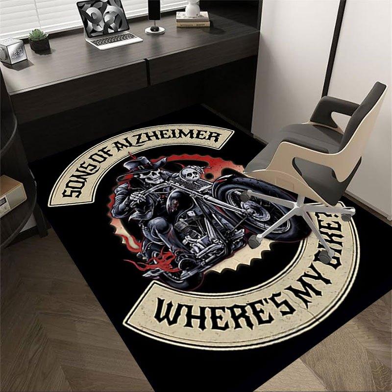 

1pc Sons of Anarchy themed Office Carpet Chair Mats - durable polyester rug for home theater, office, dorm room decor - tA21 60cm by 90cm