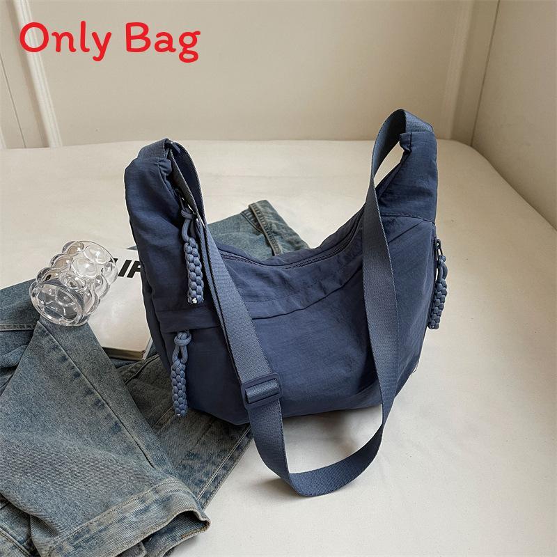Casual Large Capacity Canvas Shoulder Bag With Zipper For Daily Use