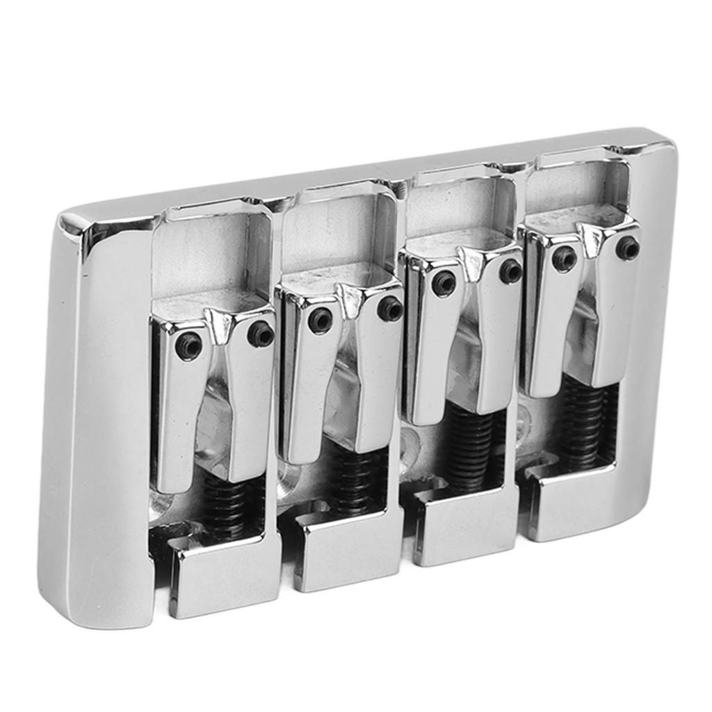 L Shaped Bass Bridge 4 String High Mass Metal Electric Bass Bridge Accessory for Musical Instrument Silver