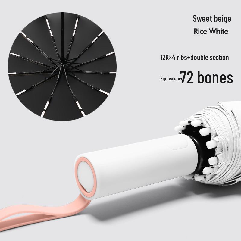 72-Rib Automatic Sunshade Umbrella: Dual-Use, Large Folding Parasol for Women & Men - Rain or Shine Protection.