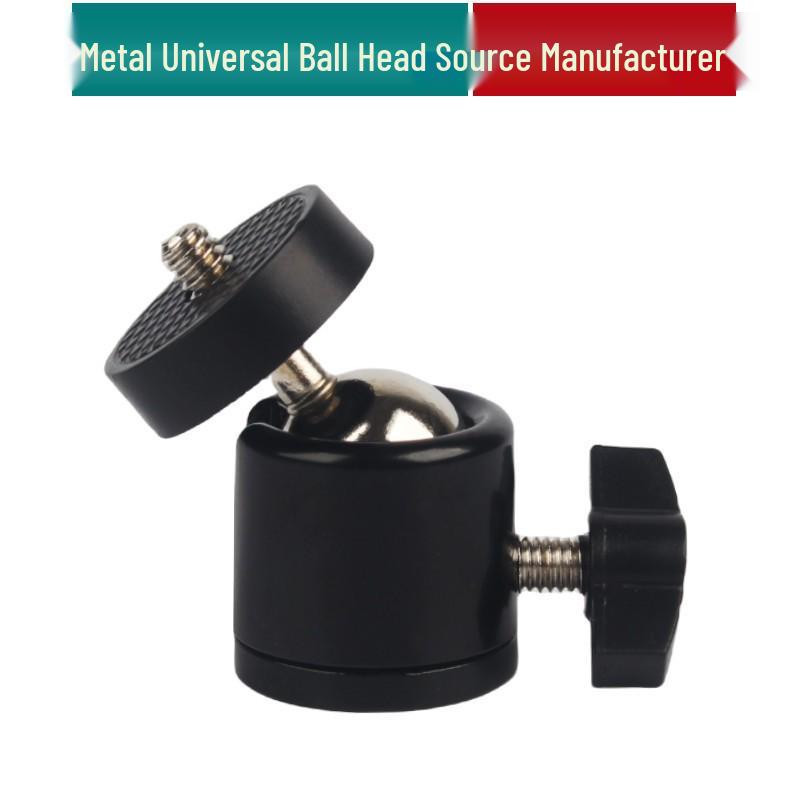 3/8 Metal Rotating Pan Tilt Head with Phone Holder & Tablet Tripod Mount for Live Broadcasts