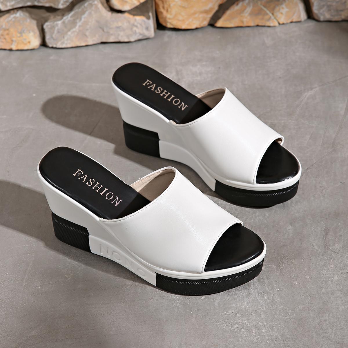 

Fashion 2024 Fashion Flip Flops Women Shoes Slippers Platform Summer Shoes Open Toe Wedges Sandals Ladies Shoes Women Plus Size 35-40 35 бежевый