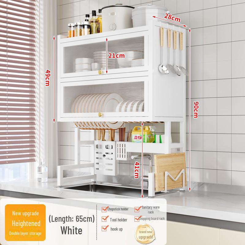 "Multifunctional Kitchen Sink Dish Storage & Drain Rack"