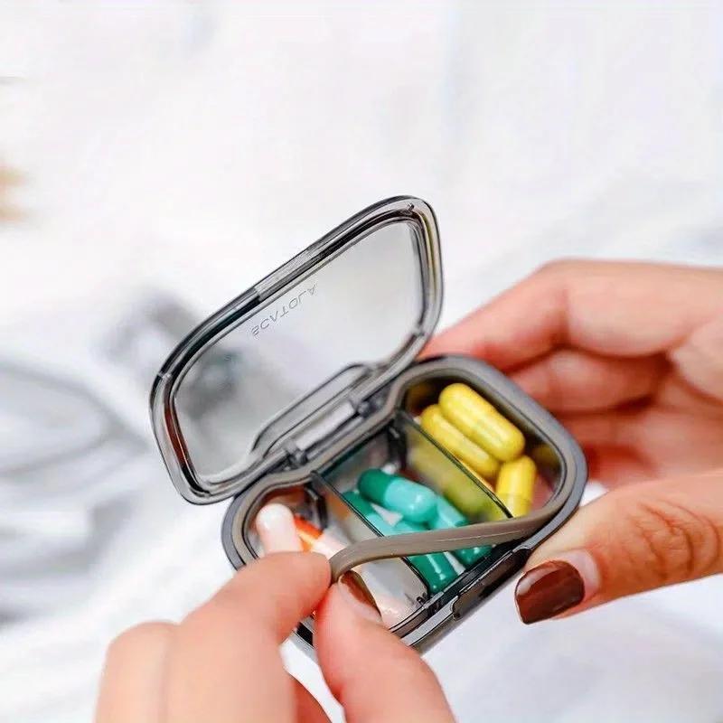 3-Compartment Portable Mini Pill Box - Sealed, High-Quality Daily Pill Organizer for Morning/Noon/Evening, Travel-Friendly