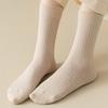 Women Mid-calf Socks High Elastic Breathable Socks Sweat-absorbent Stockings Soft Solid Color Bootie Socks Thick Warm Socks for Fall Winter