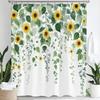 Beautiful Sunflower Flowers Shower Curtain Partition Hanging Bathroom Curtain With Hooks Washable Home Decoration Curtain