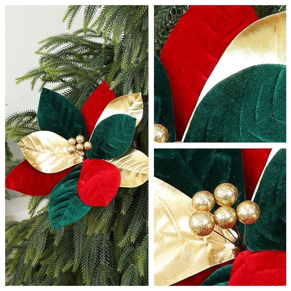 Cloth Glitter Christmas Flower Soft 32cm Flower Ornament Festival Party Supplies Large Size Flower Ornaments