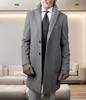2025 European Men's Woolen Mid-Length Single-Breasted Fashion Overcoat