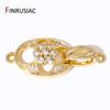 18K Gold Plated Zircon Fasteners Accessories Closure Lock Clasps For DIY Needlework Beads Pearls Jewelry Making Findings
